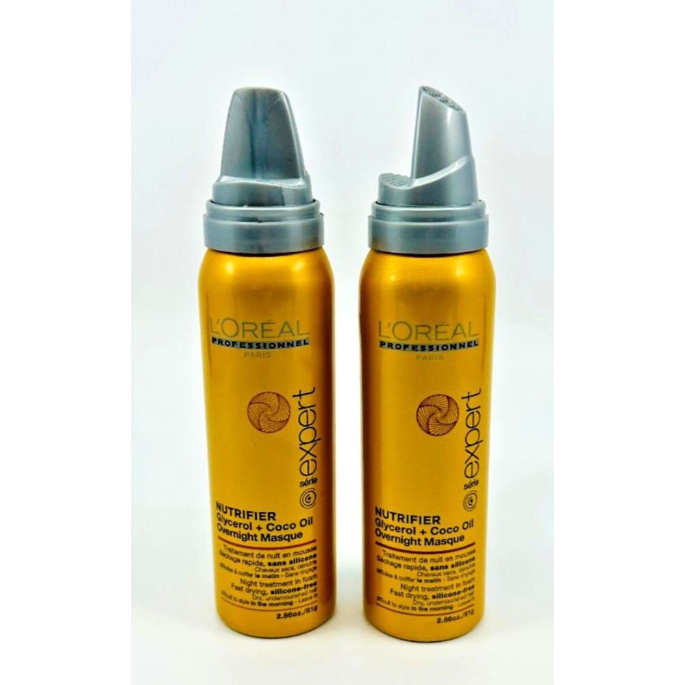 2 L'Oreal Serie Expert NUTRIFIER Glycerol + Coco Oil Overnight Masque 2.86 oz